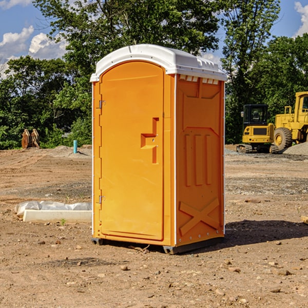 how often are the porta potties cleaned and serviced during a rental period in Fisher